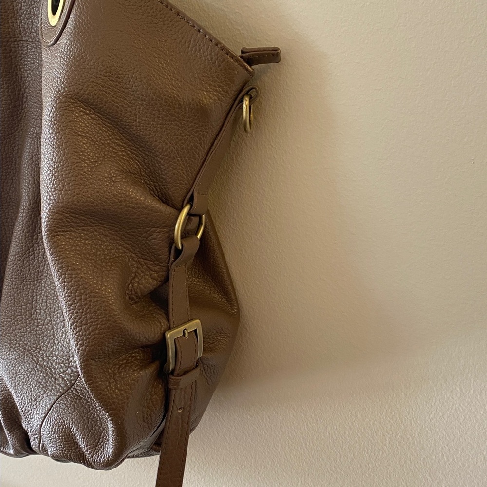 Fenn Wright Mason Brown Leather Extra Large Purse - image 3